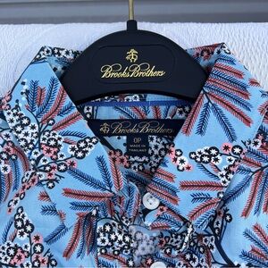 NWT Brooks Brothers Multicolor Blue Floral Button Down Shirt Petite 0